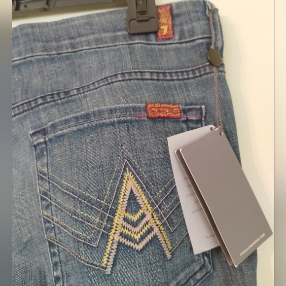 NWT 7 For All Mankind A Pocket Flare Jeans Cotton Blend Women's Size 32 - Picture 5 of 15